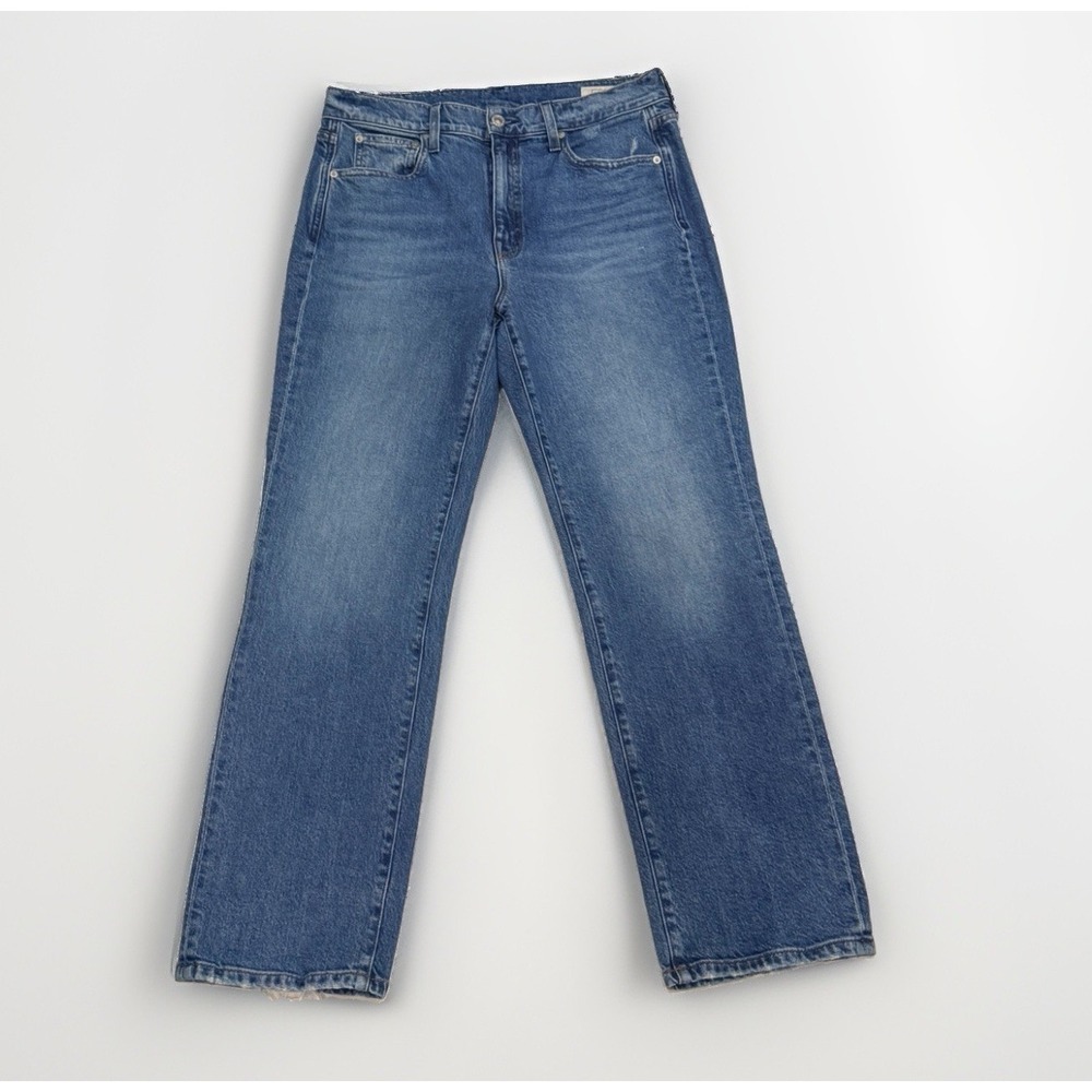AYR The LaLa Jeans Womens 31S True Story Blue High Rise Straight Leg Distressed